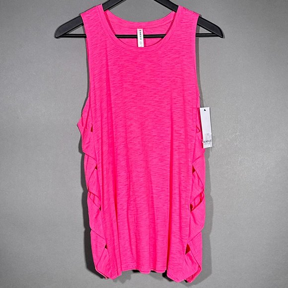 NWT Kinesis Pink Athletic Braided‎ Side Tank Top Size L - Picture 2 of 14
